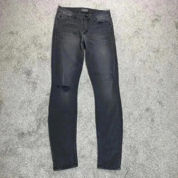 Mother Skinny Jeans Grey Distressed Mid Rise The Looker Last Chance Saloon Sz 26 - Picture 1 of 14